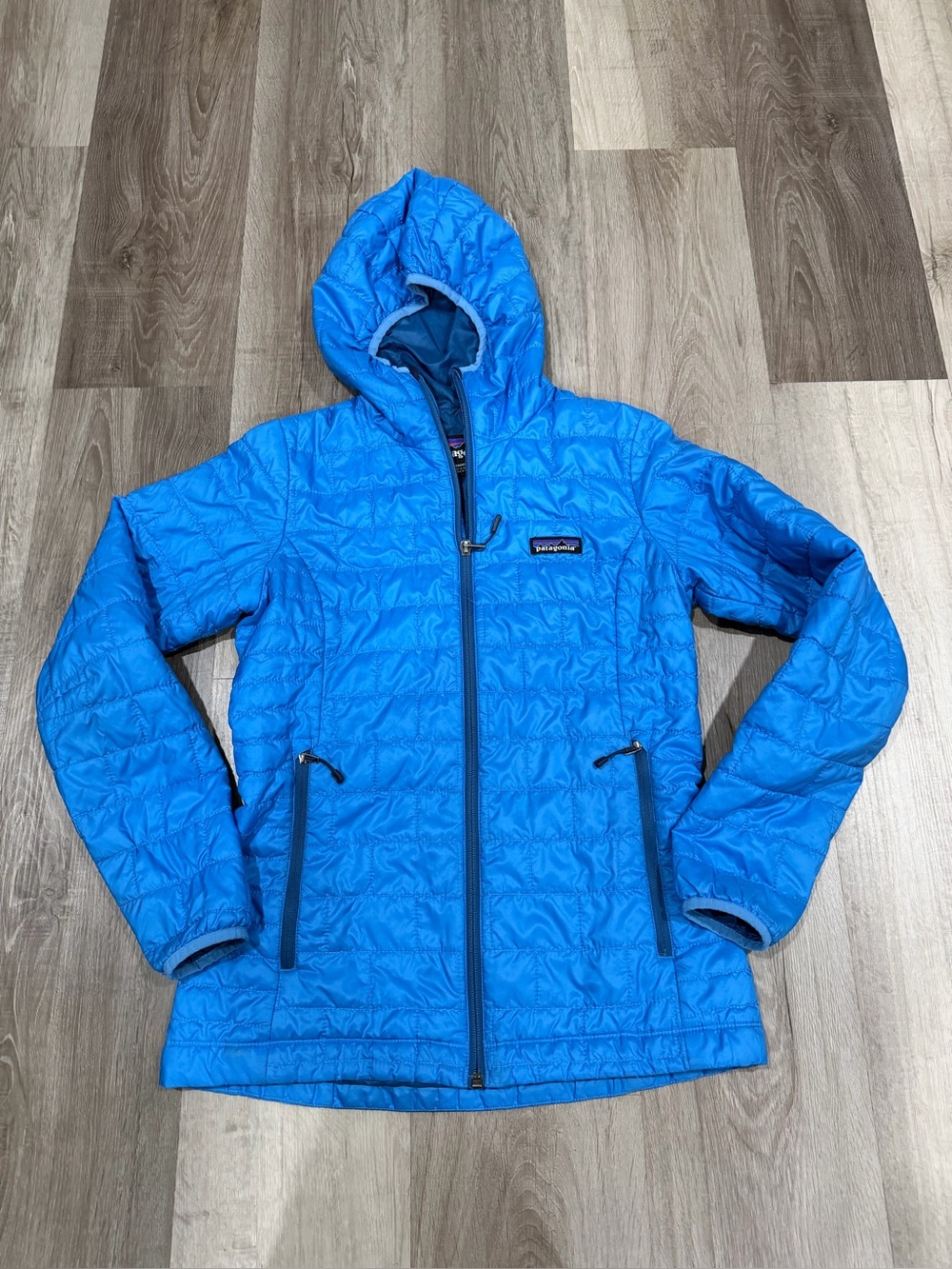 Patagonia Women's Nano Puff Hooded Insulated Puffer Jacket Blue Sz XS